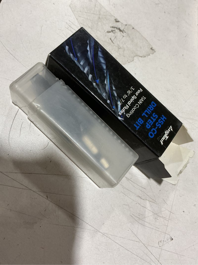 Condition photo showing Good Condition for toolant four spiral flute cobalt step drill bit(pro), 3/16" - 7/8"(12 step size) impact ready unibit step drill bit, 1/4" hex shank step bit for metal, stainless steel, aluminum, plastic