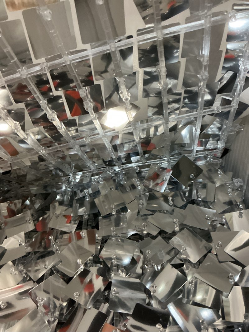 Condition photo showing Good Condition for cokaobe silver shimmer wall backdrop, 48pcs square sequin shimmer backdrop panel, photo backdrops for birthday, anniversary, wedding, graduation & bachelorette party decoration silver- 48pcs (6x8ft)