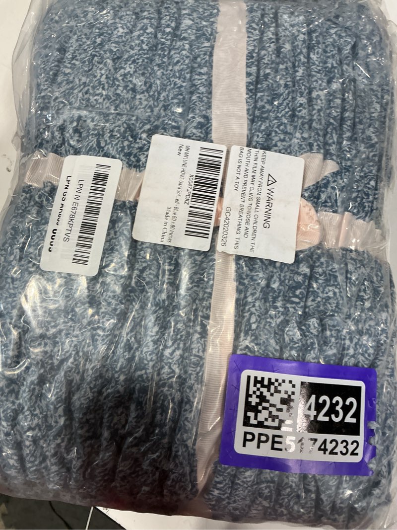 Condition photo showing Good Condition for mh mylune home ultra soft ribbed throw blanket for couch 60x80 inches luxurious super cozy fluffy microfiber blanket plush warm reversible throw blankets for sofa bed - blue 60 x 80 inches ribbed blue 60"x80" - 550 gsm