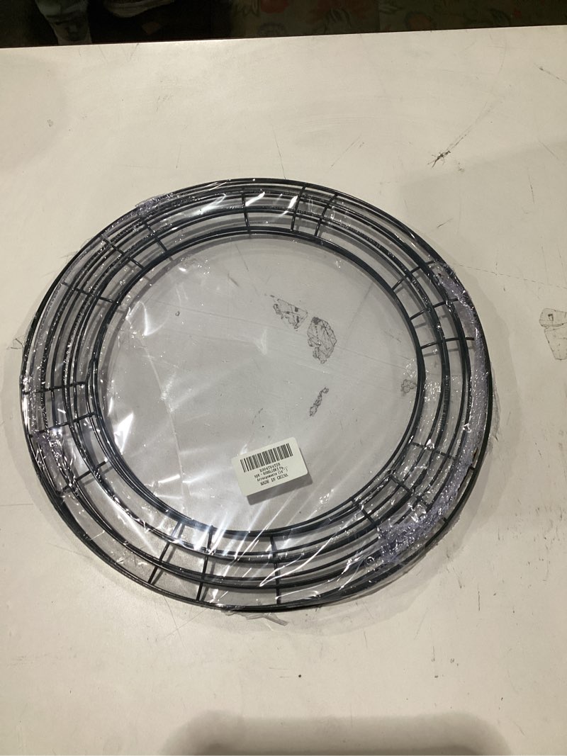 Condition photo showing New/Like New for 3 Pack 14 inch Wire Wreath Frame,Dark Green Wreath Ring for Craft DIY Christmas Thanksgiving Halloween Outdoor Decoration Door Floral Arrangements (14‘’)