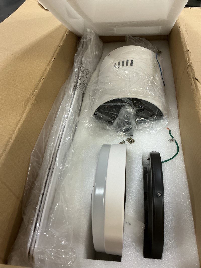 Condition photo showing Good Condition for 52 inch flush mount ceiling fan white,with remote,22w dimmable led light,dc motor,6 speed,reversible,low profile ceiling fan outdoor indoor with memory function for bedroom/patios/kitchen