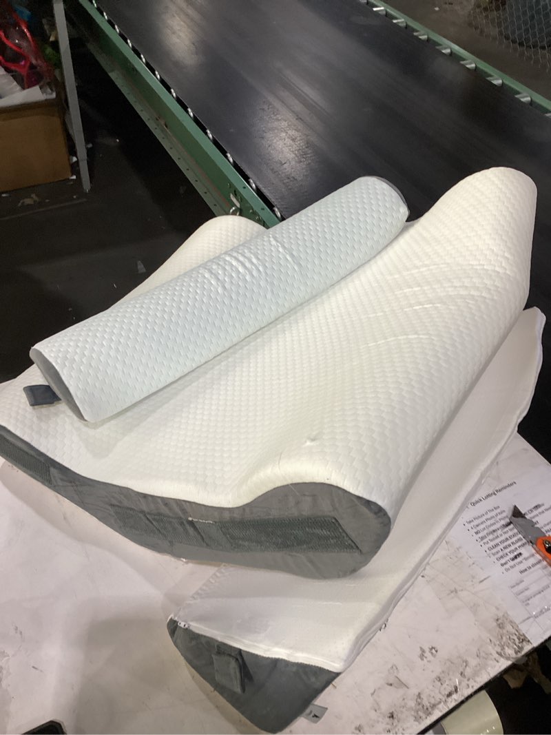 Condition photo showing Good Condition for ahpmeoa 3pcs wedge pillow set for after surgery, back pillow for bed sitting up, 10-in-1 foam wedge pillow for acid reflux & back pain relief, post surgery pillow for gerd & snoring, white white 3pcs