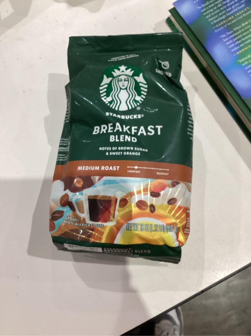 Condition photo showing New/Like New for Starbucks Ground Coffee, Medium Roast Coffee, Breakfast Blend, 100% Arabica, 1 bag (18 oz) Breakfast 18 Ounce (Pack of 1)