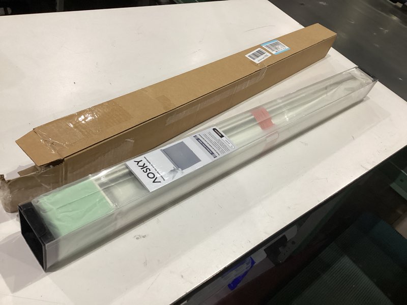 Condition photo showing As Is for aosky blackout roller shades cordless blinds for windows, free-stop shades with valance, thermal insulated fabric, uv protection, natural woven blinds for home and office (32.5" w x 72" h, ivory) ivory 32.5"w x 72"h