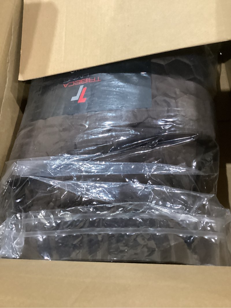 Condition photo showing As Is for Tribeca Living Velvet Queen Quilt Set, Three-Piece Honeycomb Stitch Bedding, Super Soft 260GSM Velvet, Oversized Quilt and Two Sham Pillowcases, Chocolate