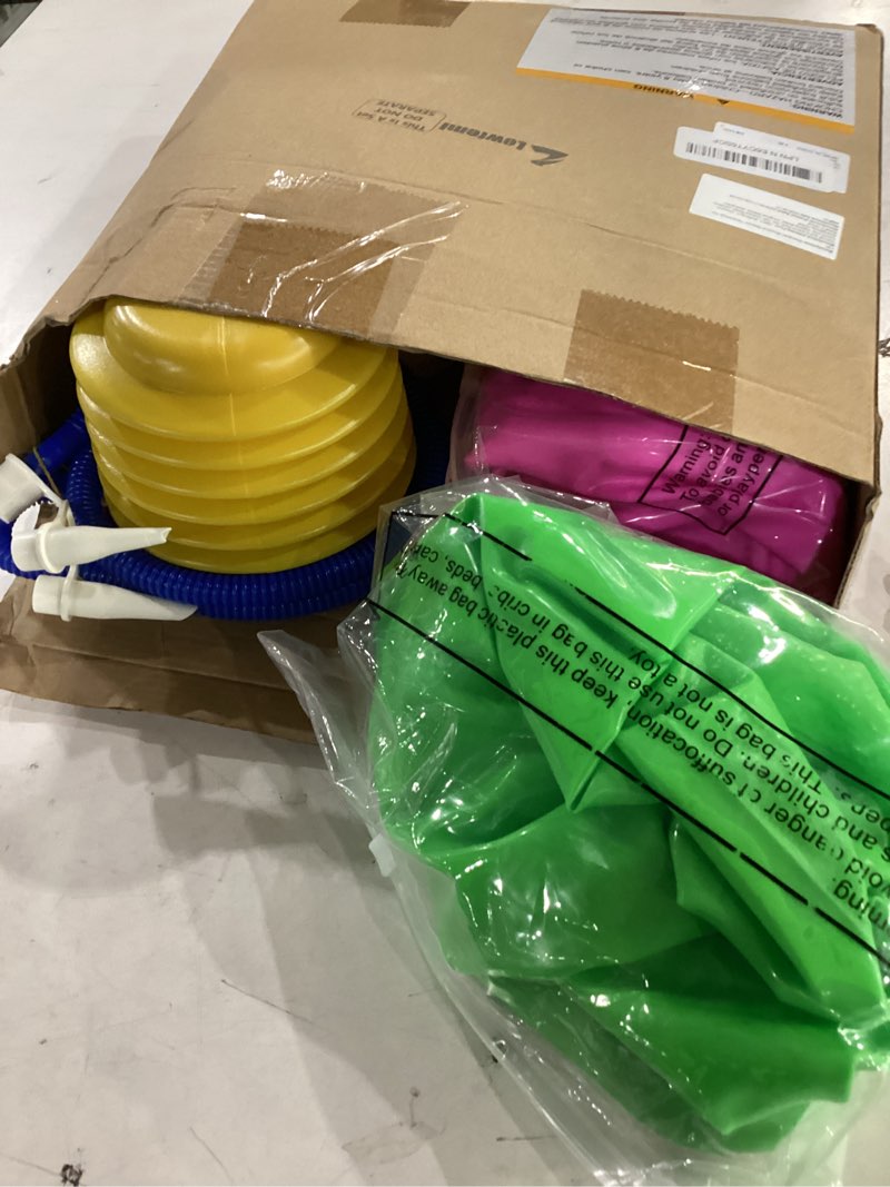 Condition photo showing Good Condition for lewtemi 3 pcs 18 inch inflatable bouncy hopper ball large round jumping balls with handles for kids hopping toys for 6 years old and above children boy girl(pink, yellow, green)