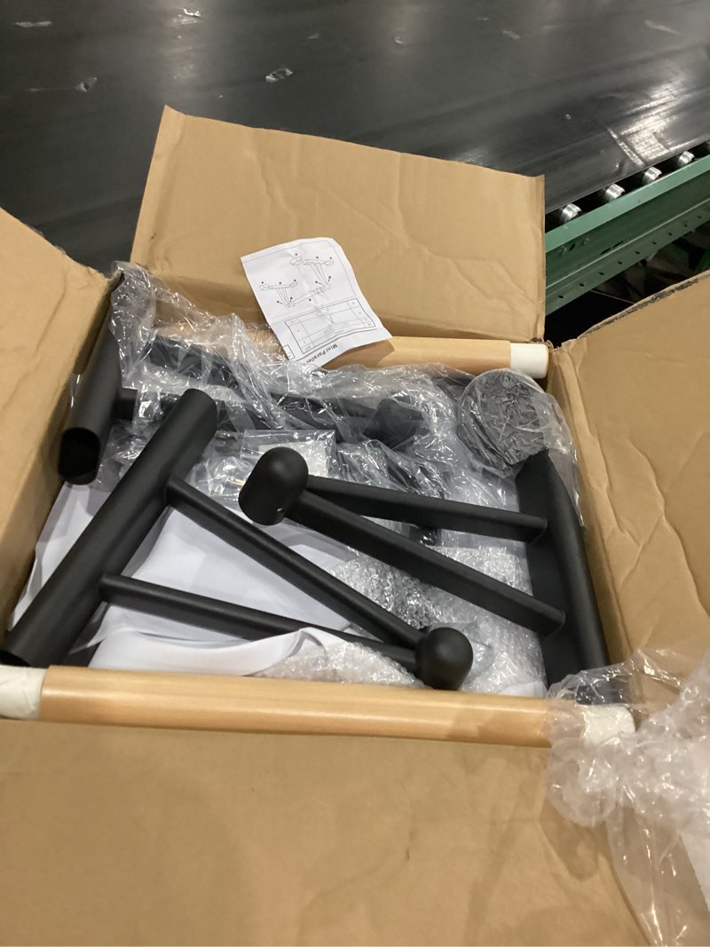 Condition photo showing As Is for Dolibest Push Up Bar, 12'' High Parallettes Bars with Wooden Handles, Stable and Comfortable Calisthenics Equipment, Suitable for Handstand, L-Sit, Dip Bar, Strength Training for Indoor Outdoor Use Wooden Handle(20''L x 12''H)
