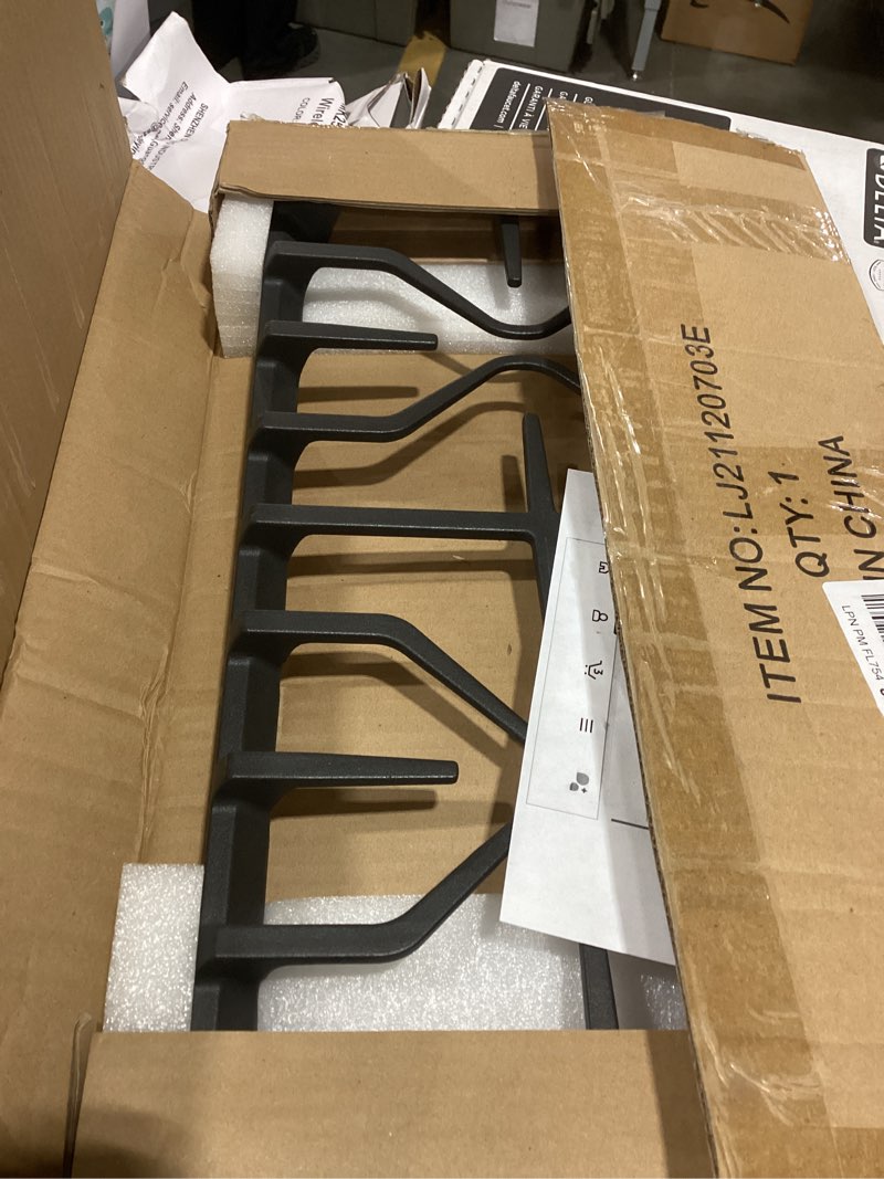 Condition photo showing As Is for wb31x27151 stove grate replacement parts for ge stove parts 19.5’’ x 10'' wb31x24736 burner side grate general electric gas range parts stove surface burner grate ge gas cooktop cast iron rack 1 pack