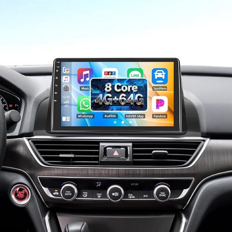 Qualcomm 8 Core 4G+64G] Car Radio for Honda Accord 10th 2018-2022 with Wireless CarPlay Android Auto,10.1" Touchscreen Android 13 Car Stereo with Mirror Link WiFi/GPS,BT,FM/RDS/DSP+Backup Camera