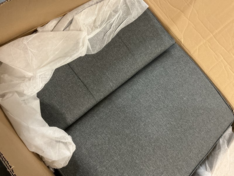 Condition photo showing Good Condition for mainstays 66" studio futon, gray linen upholstery