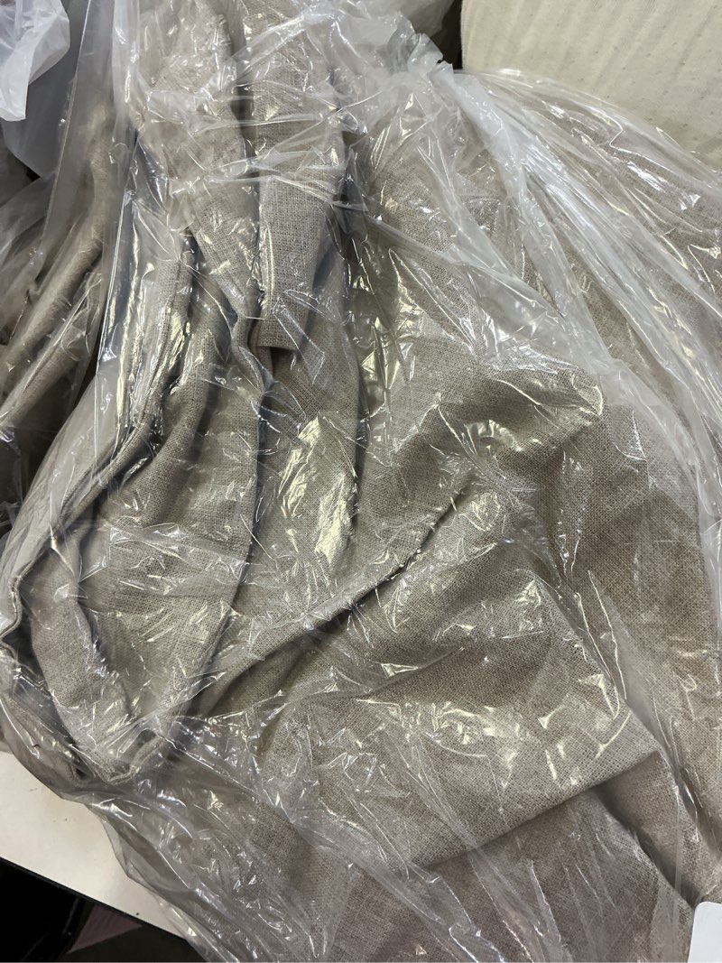 Condition photo showing Good Condition for european linen true blackout curtain, 96x120, dark flax