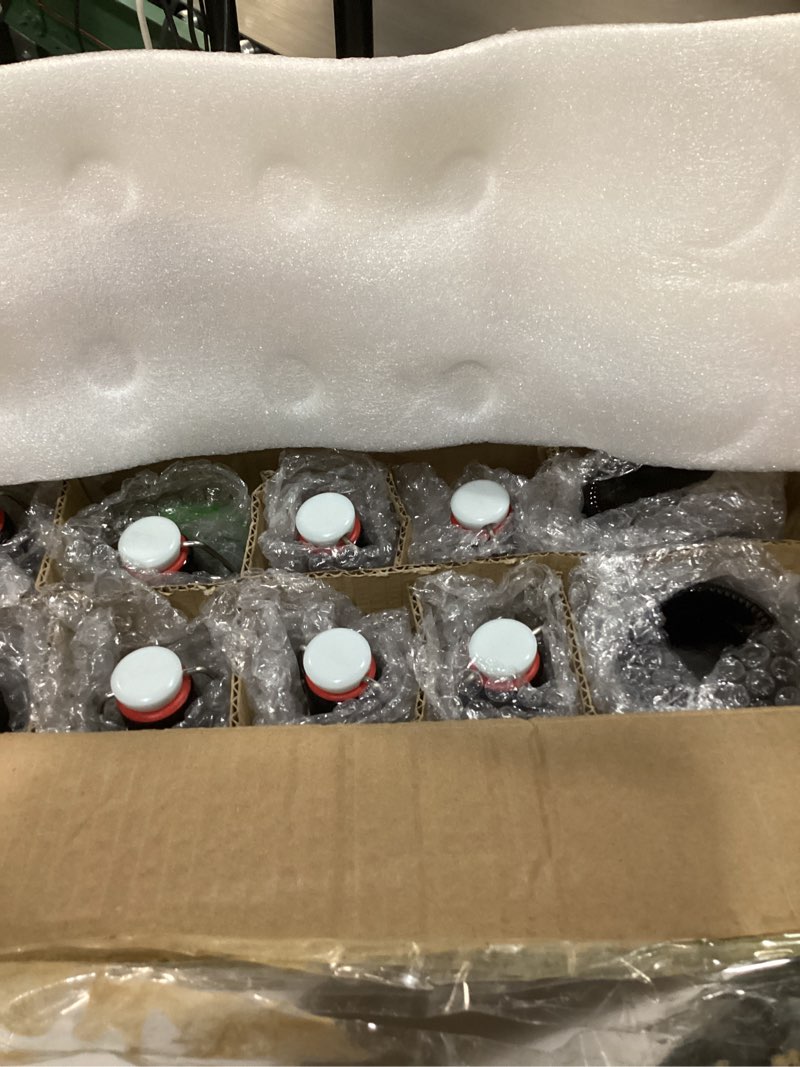 Condition photo showing New/Like New for 16.5oz amber swing top glass bottles for airtight lids, home brewing and fermentation kombucha, vanilla extract, beverage, water, kefir (10 pack)