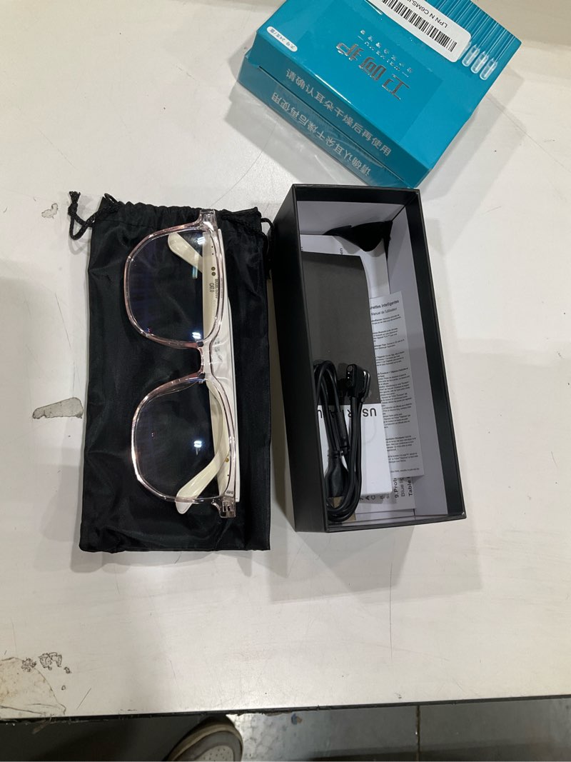 Condition photo showing Good Condition for piluyaa smart glasses bluetooth audio sunglasses for men women with dual stereo speakers, open ear music &hd calling, touch &voice assistant, uv protection——transparent