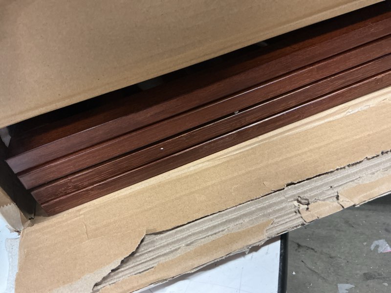 Condition photo showing Good Condition for homykic bamboo freestanding dog gate, no assembly pet gate indoor, 24”h x 75”w extra wide foldable puppy barrier fence with support feet for the house, doorways stairs, 4 panels, no drillings, walnut