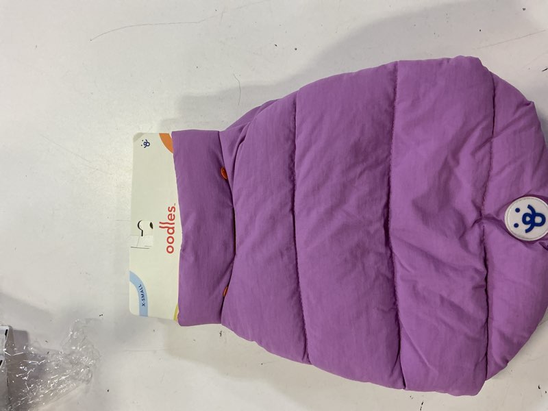 Condition photo showing Good Condition for oodles purple quilted puffer bubble hem fall dog jacket  xs