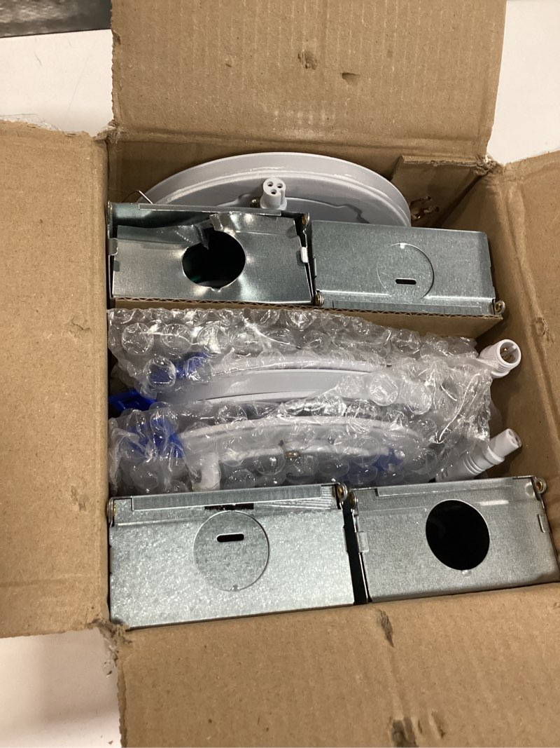 Condition photo showing New/Like New for volisun 4 pack 4 inch recessed lighting, 5cct ultra-thin led recessed light with junction box, 2700k-5000k selectable, 810lumen dimmable canless wafer downlight, led ceiling light etl certificated 4 inch 4