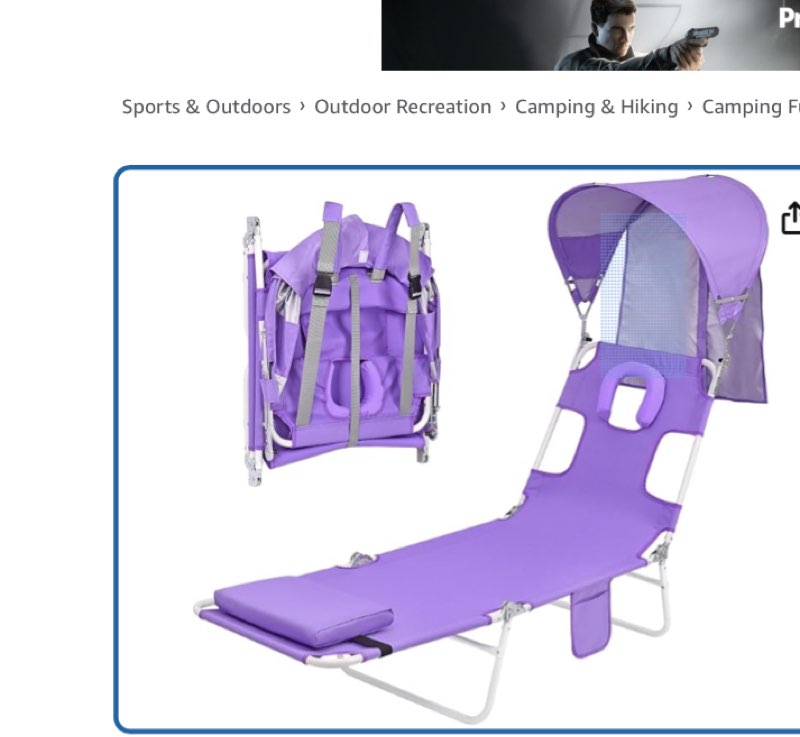 Backpack Beach Tanning Chair with Canopy Sun Shade & Face Hole, 6 Position Folding Lounge Sun Chair for Adults Outside Reading Sunbathing Poolside Camping Lawn, UPF 50+, Patent Design 1 Royal Blue