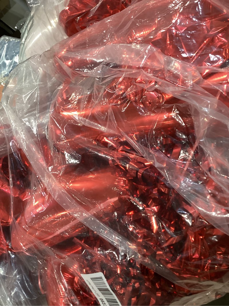Condition photo showing As Is for 29 pcs red birthday party decorations - happy birthday balloons banner red, heart & star foil balloons, confetti & latex balloon, foil fringe curtains party supplies for women