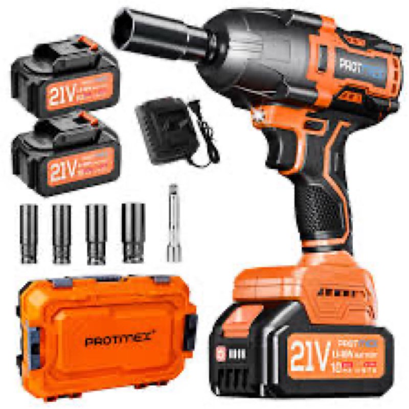 CORANEX 1/2" Cordless Impact Wrench | 1300N.m (960ft-lbs) | 2x4.0Ah Batteries - Longer Runtime | Fas