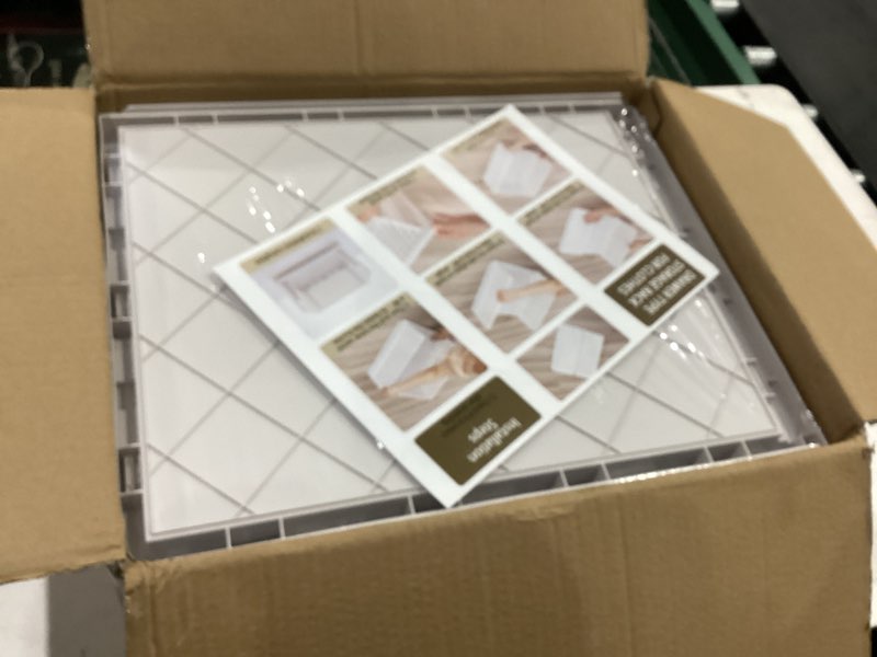 Condition photo showing Good Condition for SNSLXH 8 Pack Stackable Closet Storage Bins, Multifunctional & Foldable Closet Organizers and Storage for Bathroom Kitchen Laundry Room Drawer Shelf Storage, Space-Saving Wardrobe Organizer, White White 8 Pack