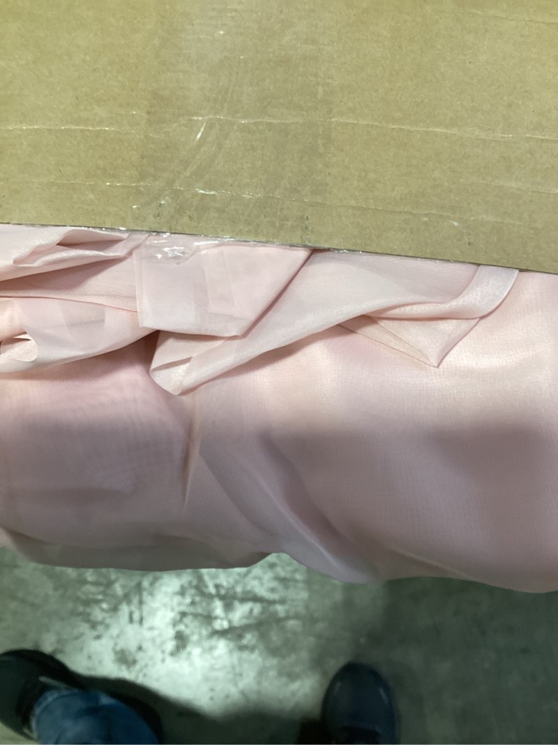 Condition photo showing Good Condition for ovzme blush pink sheer curtains 84 inches long 2 panels - soft light filtering window sheer panels for living room/bedroom, top dual rod pocket, 1 pair, each 42wx84l inches blush 42"w x 84"l (pack of 2)