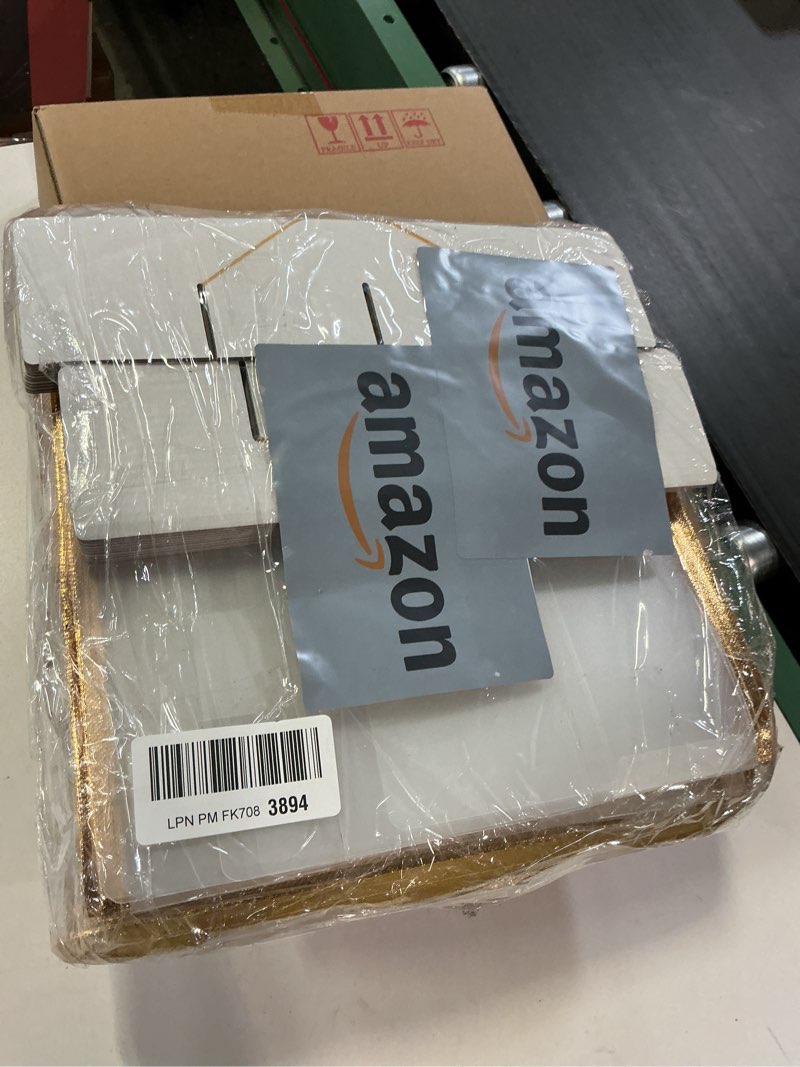 Condition photo showing New/Like New for SONGMICS Large Christmas Ornament Storage Box, 3-Inch Balls, 8 Trays, 128 Slots, Plastic Christmas Storage Container with Lid, Dual Zippers, Side Handles, Sandy Gold URFB029A01 Sandy Gold 1