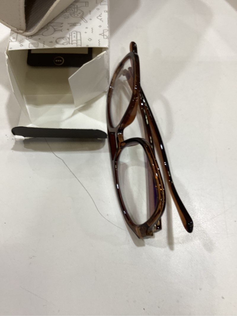 Condition photo showing Good Condition for Madison Avenue Retro Aviator Blue Light Blocking Glasses for Women Men with Case, Trendy Rectangle Computer Eyeglasses Aviator Brown