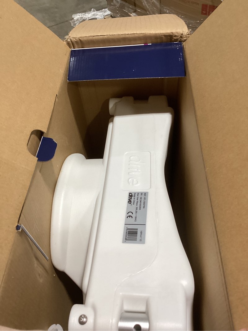 Drive Medical RTL12027RA 2-in-1 Raised Toilet Seat with Removable Padded Arms, Standard Seat