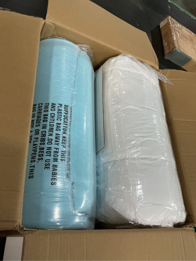 Condition photo showing New/Like New for queen size dual layer 4 inch memory foam mattress topper, 2 inch gel memory foam and 2 inch pillow top mattress pad cover, thick soft bed topper medium support for back pain, white dual layer white queen