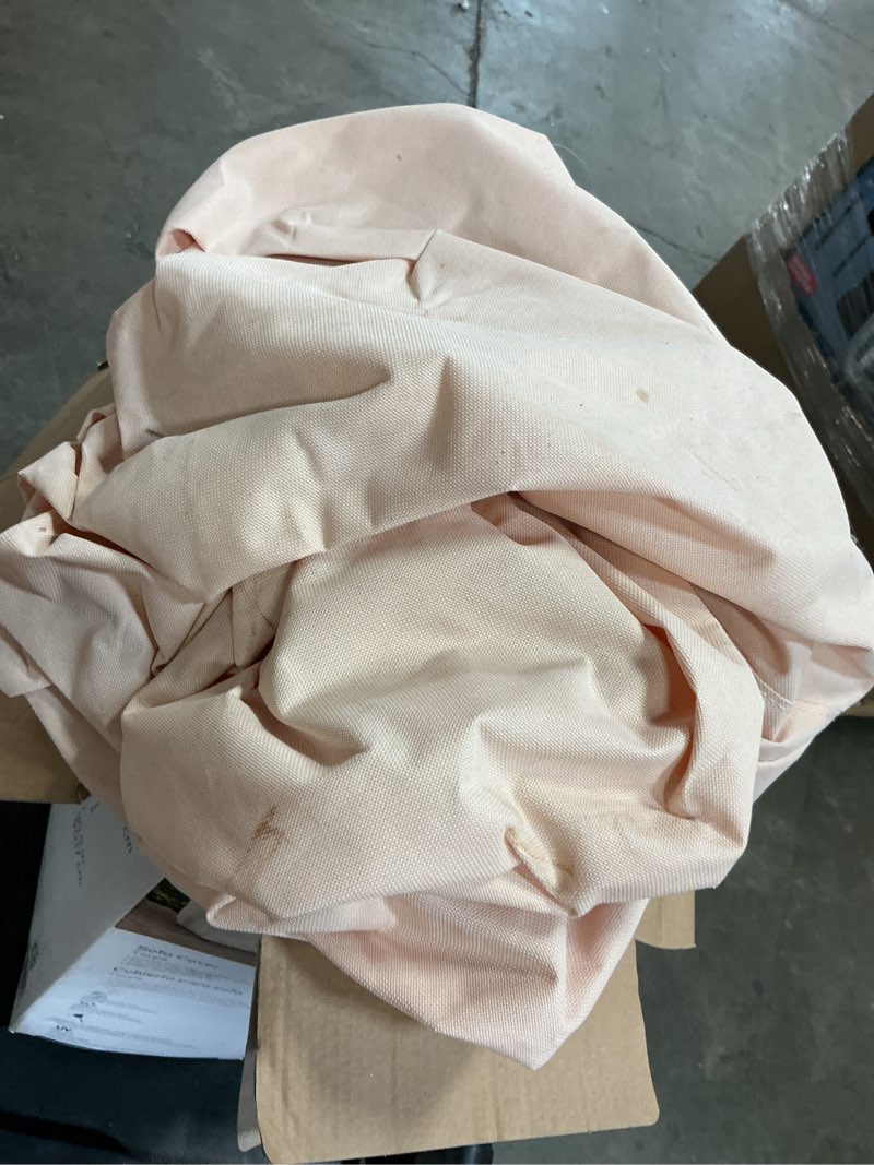 Condition photo showing As Is for style selections taupe polyester patio furniture cover for sofa