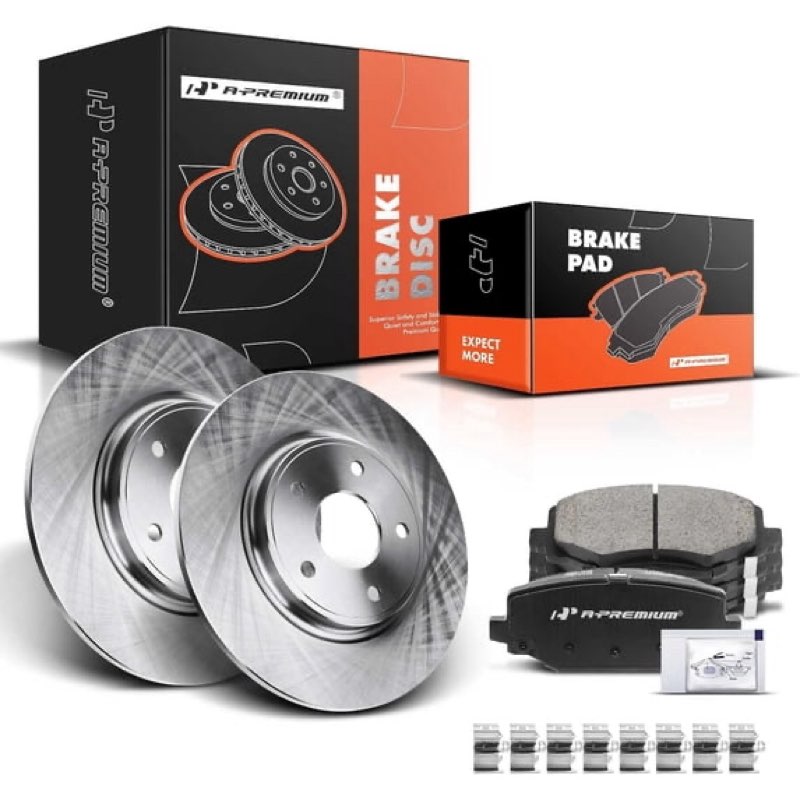 a-premium 12.91 inch(328 mm) rear solid disc brake rotors + ceramic pads kit compatible with select dodge, chrysler, volkswagen and ram models - grand caravan, town & country, journey, c/v, routan
