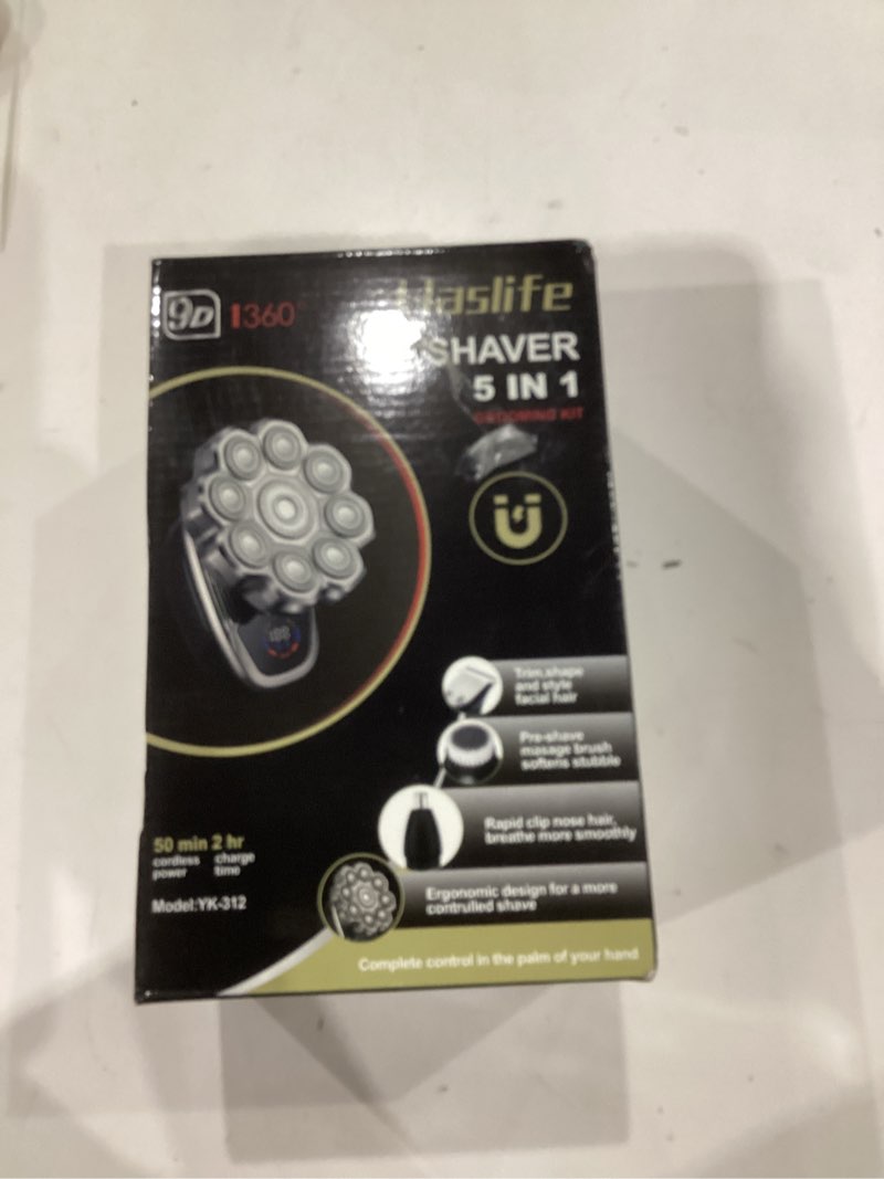 Condition photo showing As Is for Electric Razor for Men,Head Shavers for Bald Men,Electric Shavers for Men with Wet & Dry Bald Head Shaver 9D Floating, 5-in-1 Body Shavers Comes with Magnetic Detachable Blades