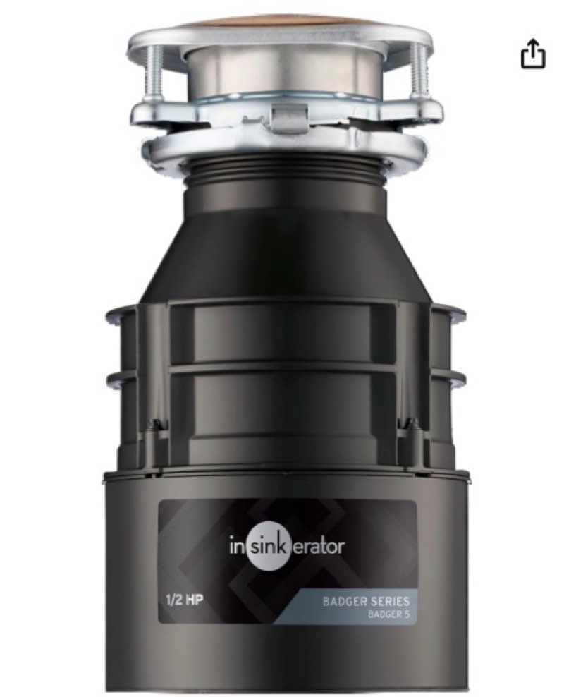 insinkerator badger 5xl garbage disposal, 1/2 hp, made in usa, standard series
