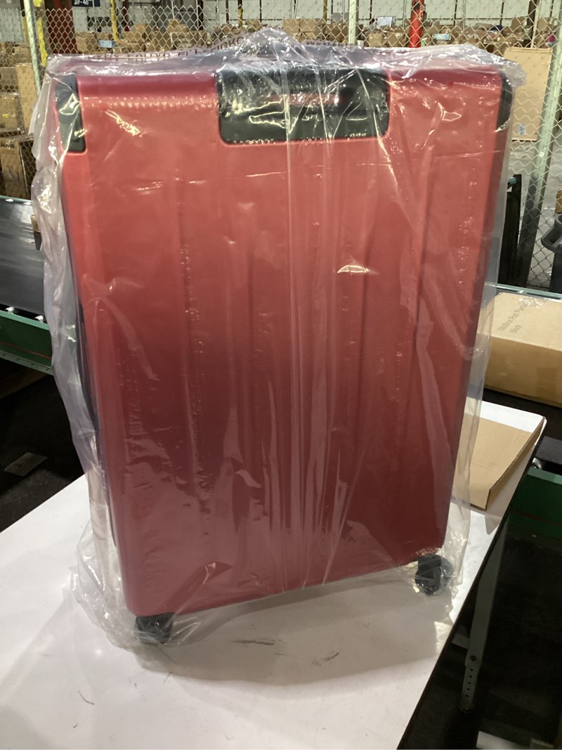 Condition photo showing New/Like New for premium carry on luggage, 29 inch top opening aluminum frame airline approved abs+pc hard shell suitcases with silent wheels, tsa lock, front pocket & wet-dry separated six-piece set wine red 29 inch