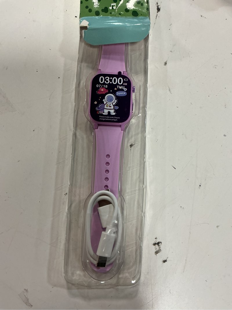 Condition photo showing Good Condition for kids smart watches girls age 3-12, smart watch for kids with 32 games hd touch screen camera video alarm music audiobooks pedometer flashlight 12/24 hr toys birthday gifts for girls ages 5 6 7 8 9 10 purple