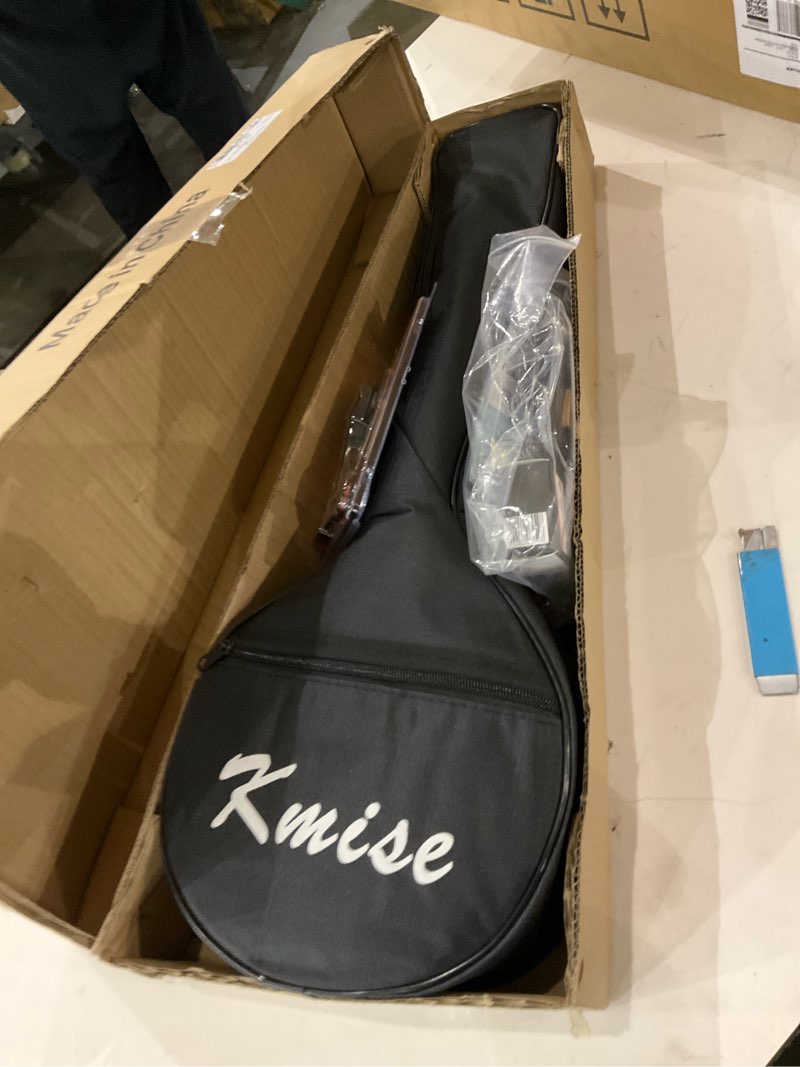 Condition photo showing As Is for Kmise Concert Size Banjolele, 23'' Sapele 4 Strings Portable Mini Banjo Ukulele, With Gig Bag, Tuner, Banjos Strap, Strings, Piezo Pickup, Picks, Ruler, Wrench, Bridge Beginner Kit for Professionals