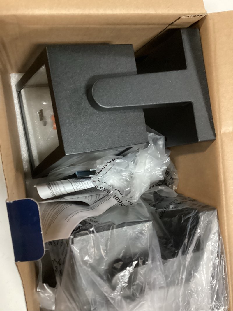 Condition photo showing As Is for project source 2-pack 2-light 8.5-in h black outdoor wall light