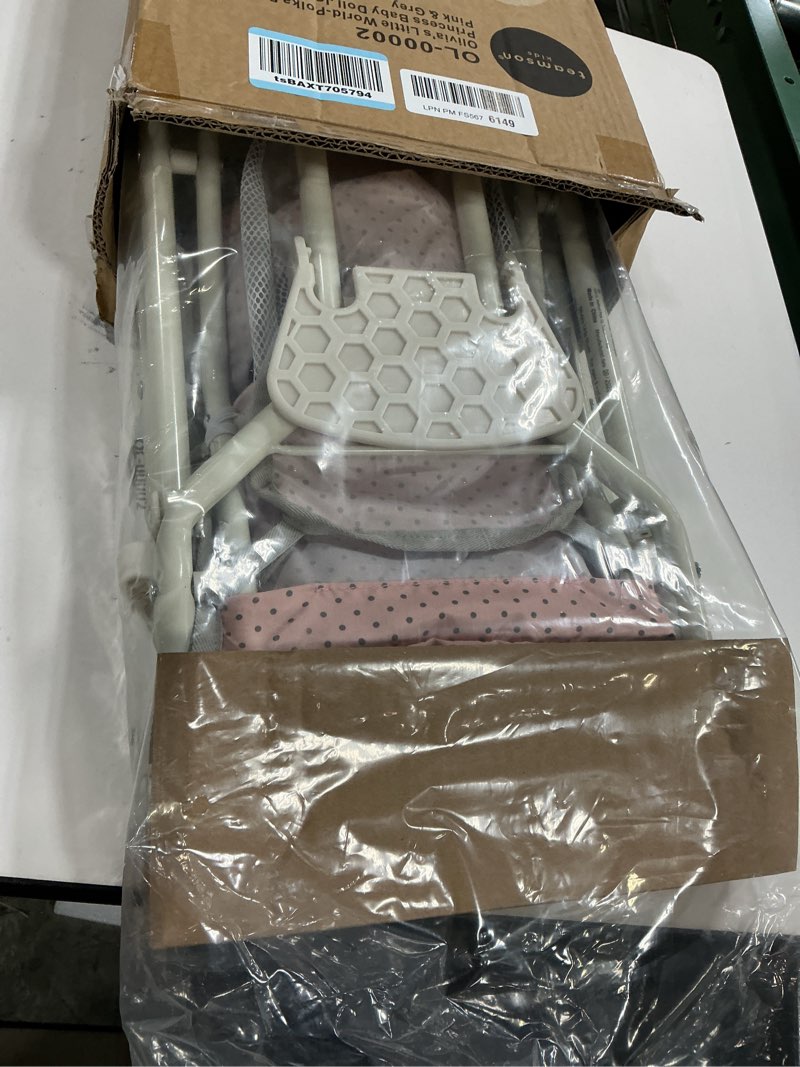 Condition photo showing Good Condition for Olivia's Little World Doll Jogging-Style Stroller with Canopy, Storage Underneath, Pink and Cream and Gray Jogging Stroller