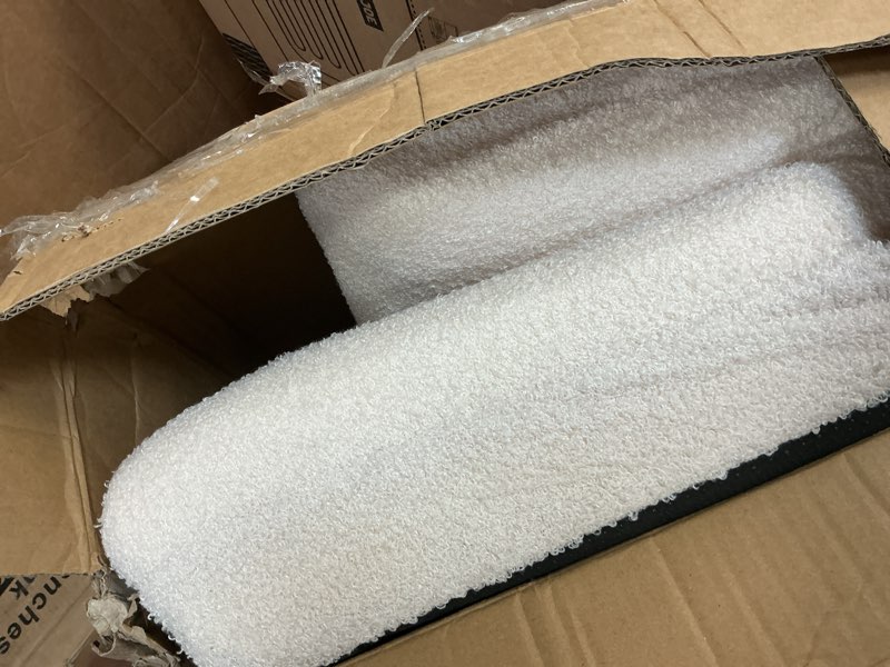 Condition photo showing As Is for petmaker orthopedic pet bed - 45in large dog bed with supportive bolster, nonslip bottom, and removable washable cover - memory foam pet beds for large dogs - dog products (cream)