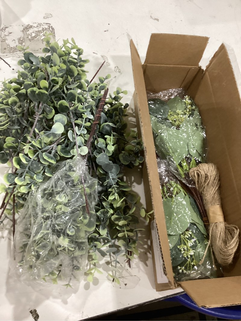 Condition photo showing Good Condition for zekonan 40 pcs artificial greenery eucalyptus stem silver dollar leaves baby eucalyptus leaves suitable for family wedding vase centerpieces bouquet flower arrangement