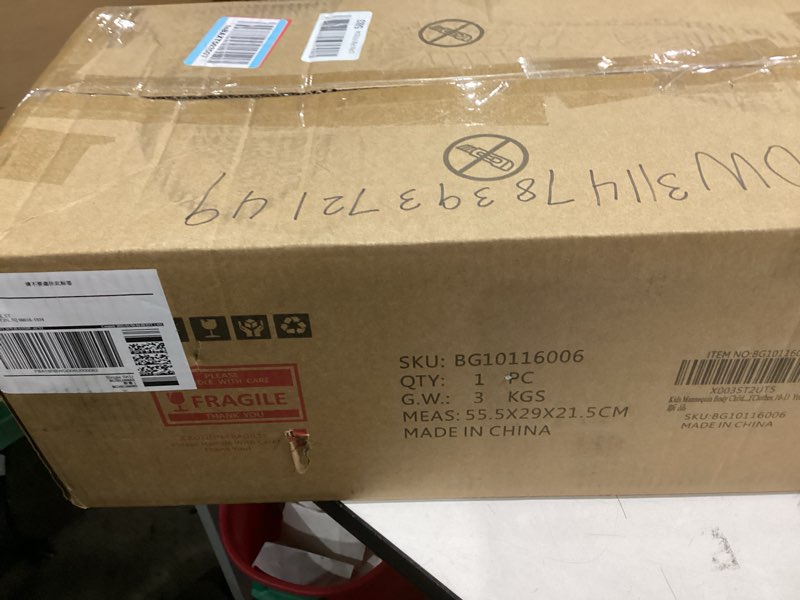 Condition photo showing Good Condition for Kids Mannequin Body Child Dress Form with Wood Stand Adjustable Height Lightweight & Portable Fits All Kinds of Clothes, 10-11 Years Old