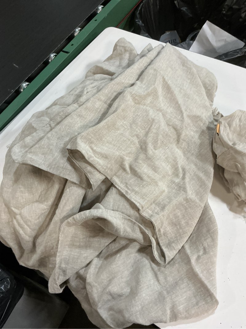 Condition photo showing As Is for quince european linen duvet cover set only cover natural chambray full/queen 