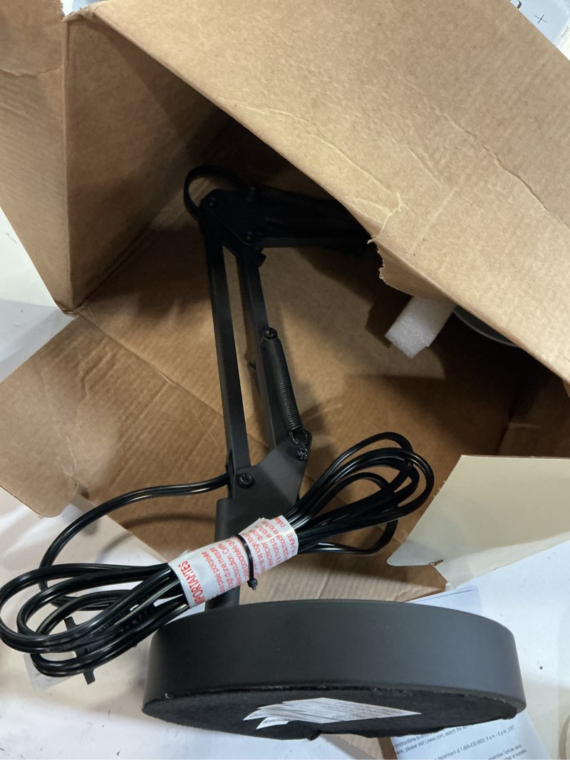 Condition photo showing As Is for allen + roth embleton 26-in adjustable bronze desk lamp with metal shade