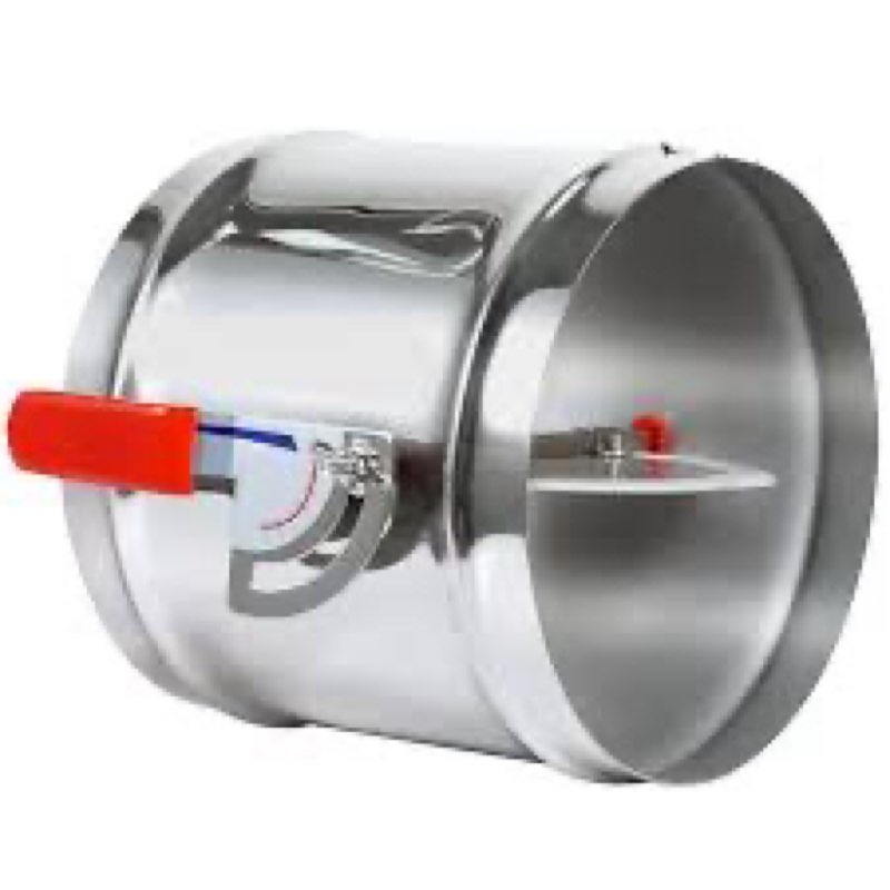 8 Inch HVAC Duct Backdraft Damper, Full Stainless Steel Manual Volume Damper with Sleeve, Adjustable