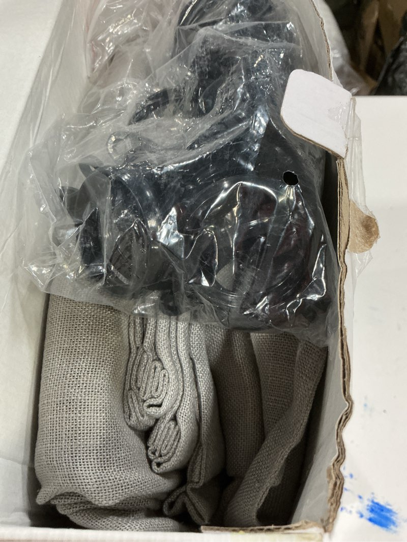 Condition photo showing New/Like New for OWENIE Pinch Pleated Black Curtains 63 Inch Length 2 Panels Set, Farmhouse Linen Blend Back Tab Semi Sheer Textured Light Filtering Curtains Drapes for Bedroom Living Room, Black, Each 40\" Wx63 L Black 40\"W x 63\"L (Pack of 2) (COLOR LIGHT GREY)