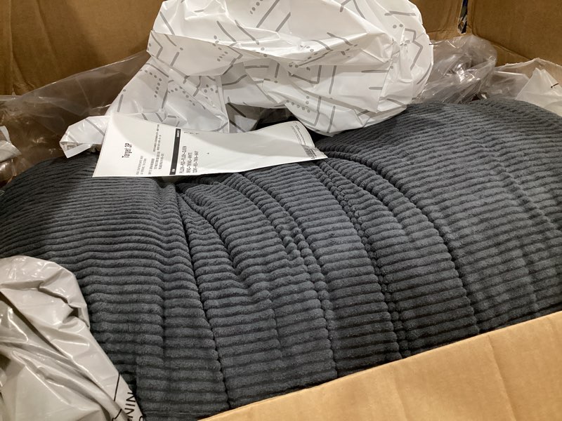 Condition photo showing As Is for xl comforter set, all season ultra soft down alternative dark grey