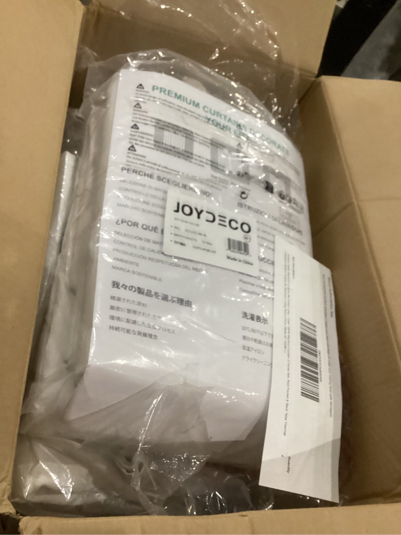 Condition photo showing Good Condition for Joydeco White Blackout Curtains 96 Inches Long - 100% Blackout Curtain 2 Panel Set, Rod Pocket & Back Tabs Thermal Insulated Window Drapes for Bedroom Living Room (Pure White,52" Wx96 L) Pure White 52"W x 96"L (Pack of 2)