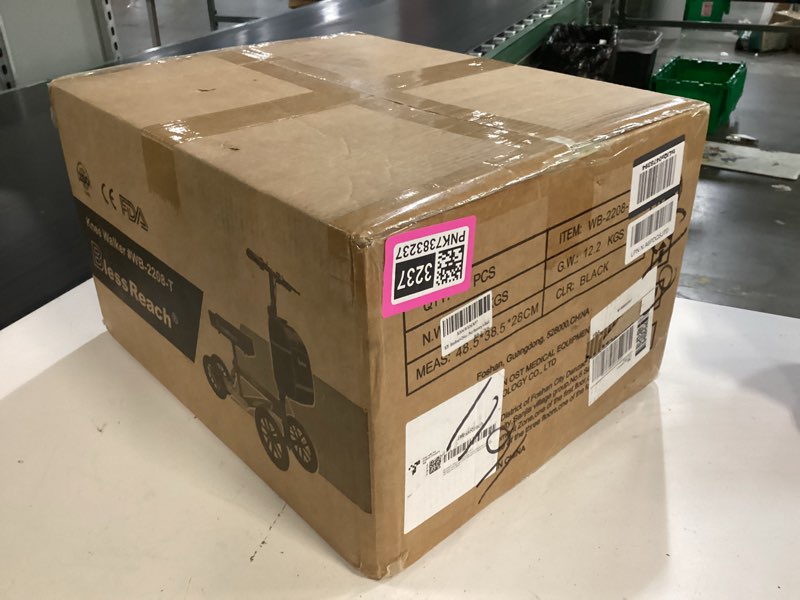Condition photo showing New/Like New for blessreach deluxe medical scooter double handbrake, all terrain steerable knee scooter crutch alternative, for adults injured ankle & foot recovery in blacks