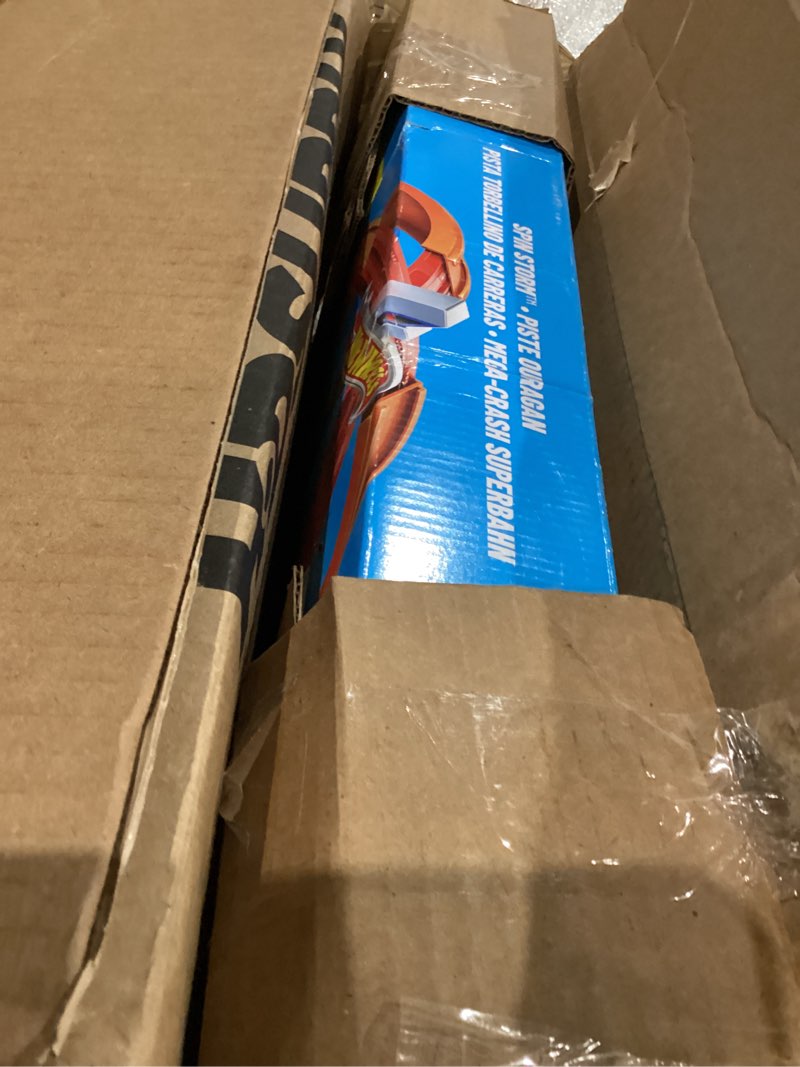 Condition photo showing As Is for Hot Wheels Track Set Spin Storm, 3 Intersections for Crashing & Motorized Booster, 1:64 Scale Toy Car (Amazon Exclusive)