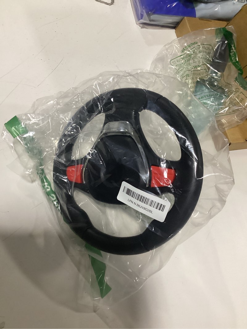 Condition photo showing As Is for electric car steering wheel – s2388 s2588 s9088 childrens kids ride on car part, carseat attachment, seat, steering wheel
